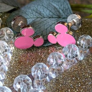 Disney store- silver and pink Mickey Mouse cufflinks: 2 pairs